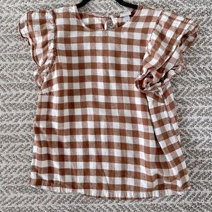Target womens gingham ruffle top | size M